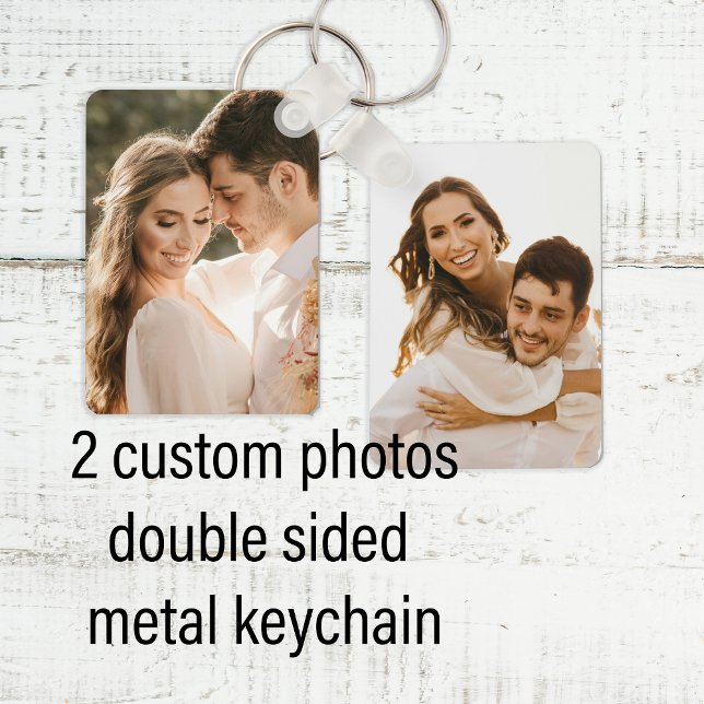 Porte-clés Custom two couple photo double sided aluminium  (Créateur téléchargé)