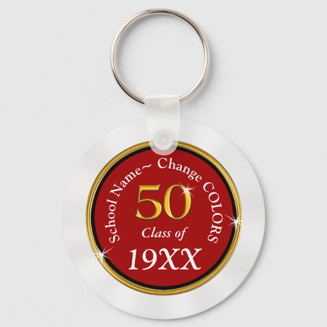Porte-clés Customizable Cheap 50 Year Class Reunion Souvenirs (Recto)