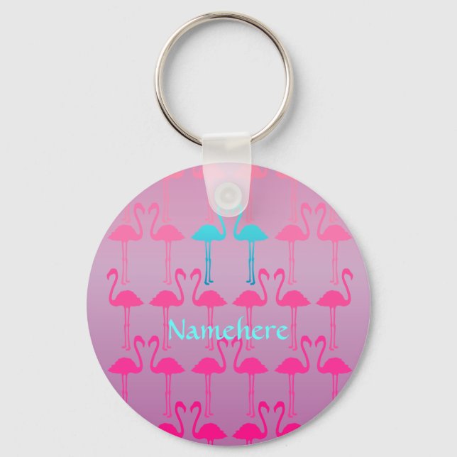 Porte-clés Customizable: Flamingo two (Recto)