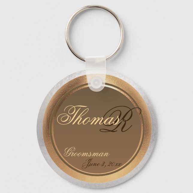 Porte-clés Customizable Groomsman Keepsake Keychain (Recto)