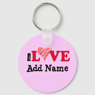 Porte-clés Customizable I Love Blank T-shirts and Gifts