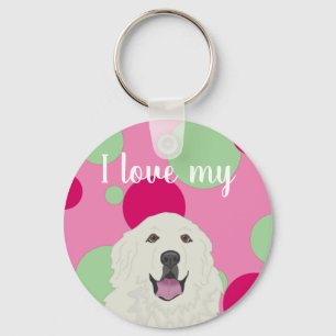 Porte-clés Customizable I love my Great Pyrenees 