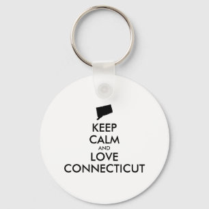 Porte-clés Customizable KEEP CALM and LOVE CONNECTICUT