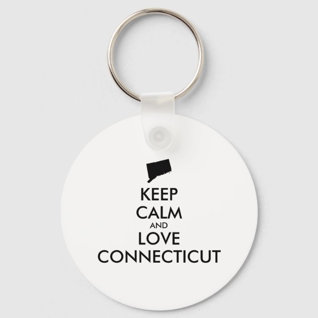 Porte-clés Customizable KEEP CALM and LOVE CONNECTICUT (Recto)