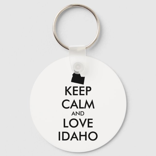 Porte-clés Customizable KEEP CALM and LOVE IDAHO (Recto)