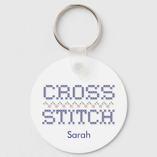Porte-clés Customize with your name. Cross Stitch Keychain (Recto)