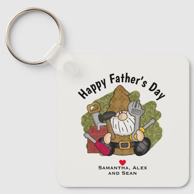 Porte-clés Customized and Personalized Handyman Garden Gnome (Recto)