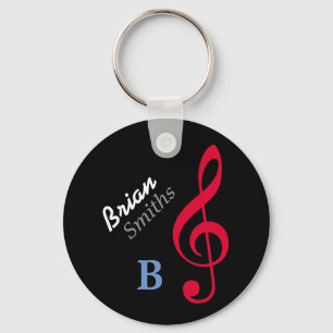 Porte-clés customized musician treble-clef