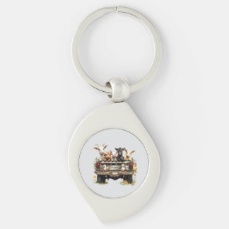Porte-clés Cute Animal Farm On Metal Keychain