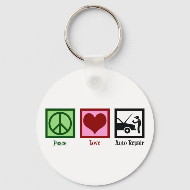 Porte-clés Cute Auto Réparer Magasiner Véhicule Mécanique (Recto)