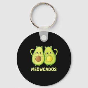 Porte-clés Cute Avocado Kitten Pun Funny Kawaii Alimentation 