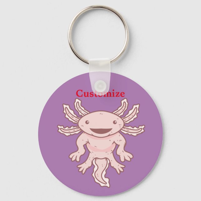 Porte-clés Cute Axolotl rose Thunder_Cove (Recto)