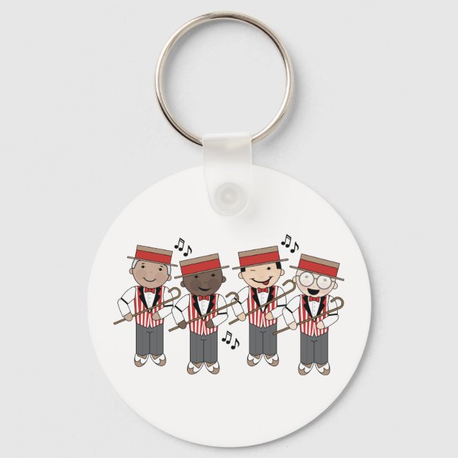 Porte-clés Cute Barbershop Quartet Cadeau (Recto)