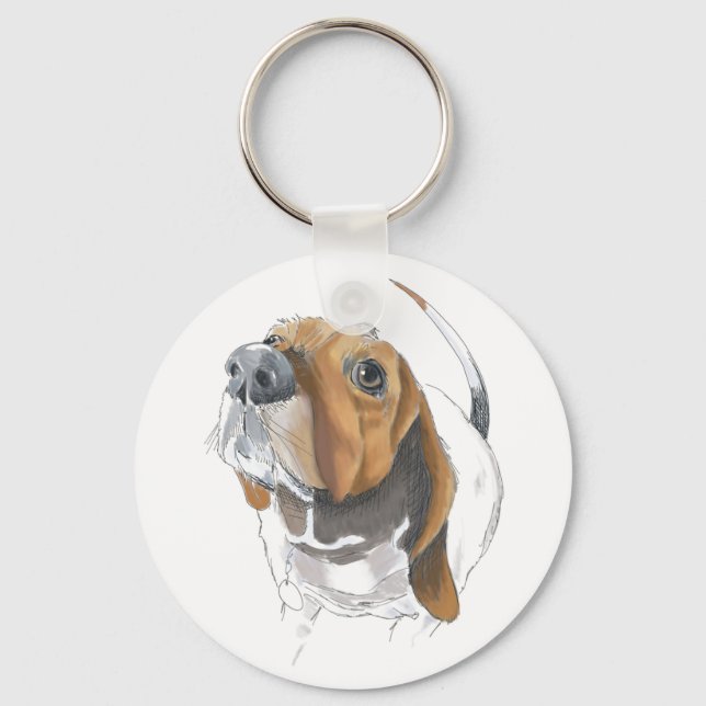 Porte-clés Cute Basset Hound Lovers Close Up (Recto)