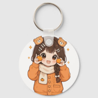 Porte-clés Cute bear girl keychain kawaii anime accessory