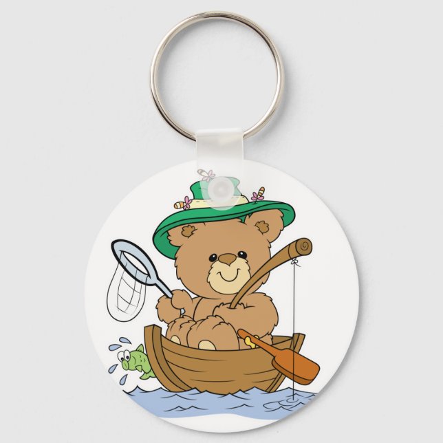 Porte-clés Cute Bear Pêche en bateau (Recto)