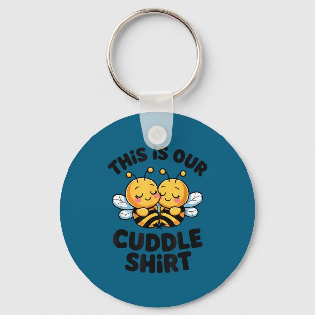 Porte-clés Cute Bee Couple Cuddle Funny Romantic  (Recto)