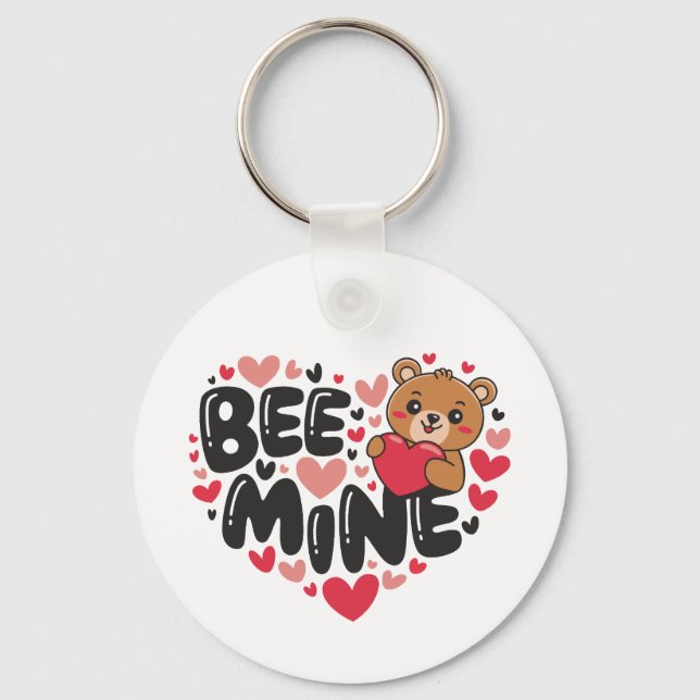 Porte-clés Cute Bee Mine Teddy Bear Valentine's Day (Verso)