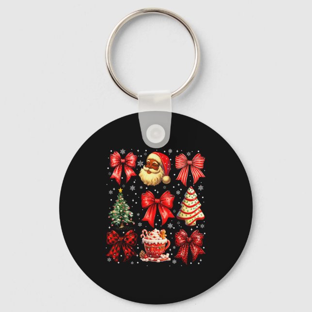 Porte-clés Cute Black Christmas Santa Tree Cake Xmas Women Gi (Recto)