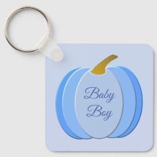 Porte-clés Cute Blue Baby Boy Citrouille Baby shower personna