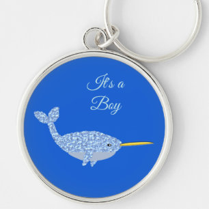 Porte-clés Cute Blue Baby Boy Narwhal Genre Reveillez Personn