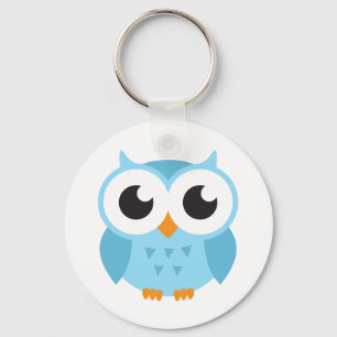 Porte-clés Cute blue cartoon baby owl