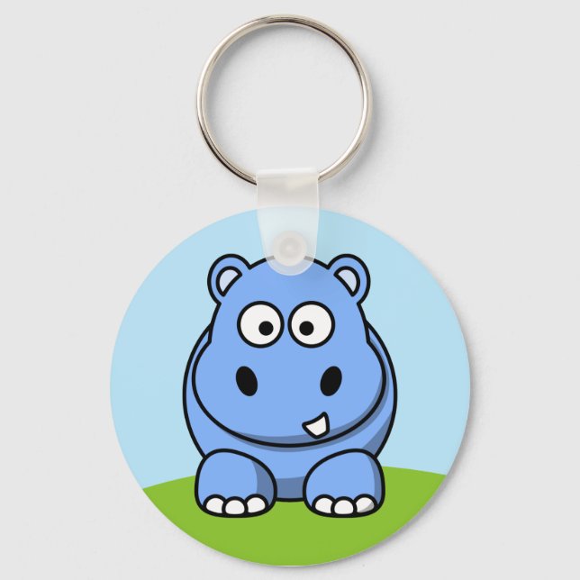 Porte-clés Cute Blue Hippo (Recto)