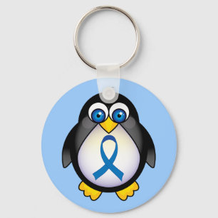 Porte-clés Cute Blue Ribbon Penguin Sensibilisation Kechain