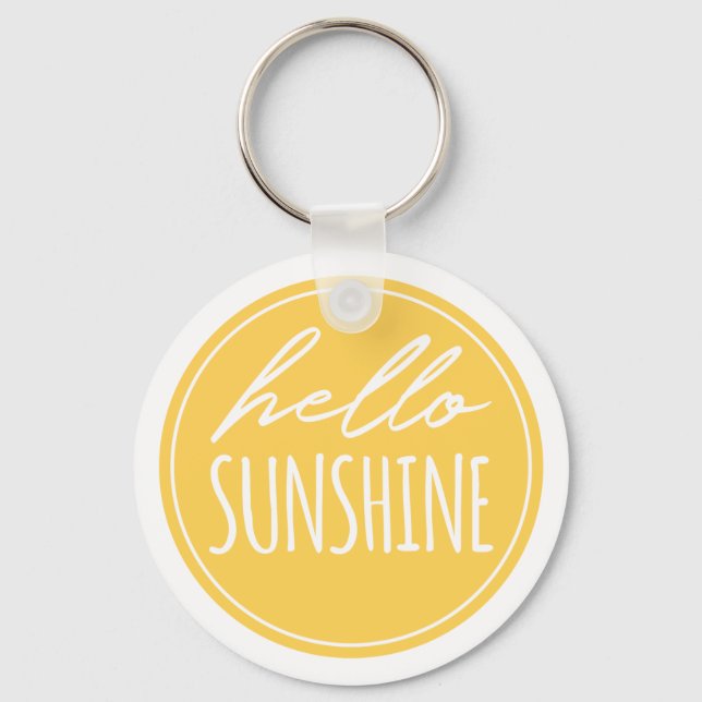 Porte-clés Cute Bonjour Sunshine Jaune Soleil Joyeux Porte -  (Recto)