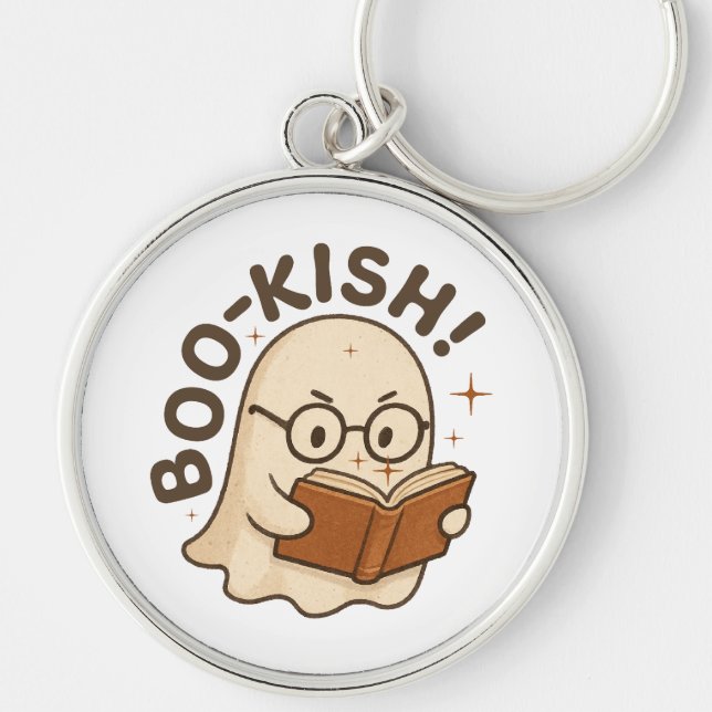 Porte-clés Cute Book Reading Ghost Funny Bookworm Halloween (Devant)