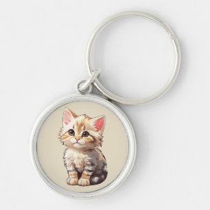 Porte-clés Cute Brown Kawaii Kitten
