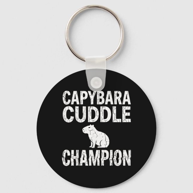 Porte-clés Cute Capybara Cuddle Champion Adorable Animal (Recto)