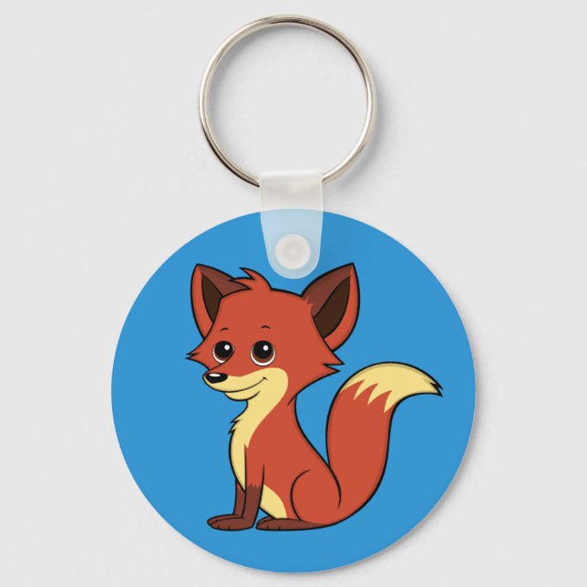 Porte-clés Cute carton Fox Porte - clé bleu (Recto)