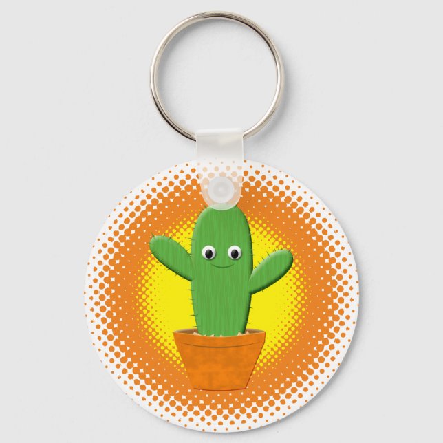 Porte-clés Cute Cartoon Cactus (Recto)