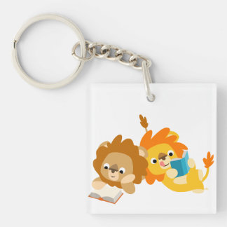Porte-clés Cute Cartoon Lecteurs Lion Acrylique Porte - clé
