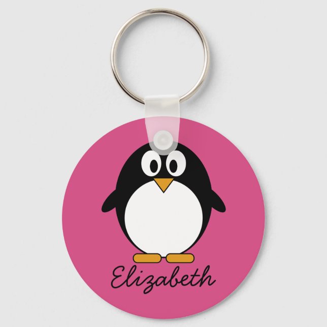 Porte-clés cute cartoon penguin witk background (Recto)