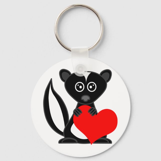 Porte-clés Cute Cartoon Skunk Holt Heart (Recto)