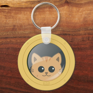 Porte-clés Cute Cat Peeking Through Boat Porthole Window