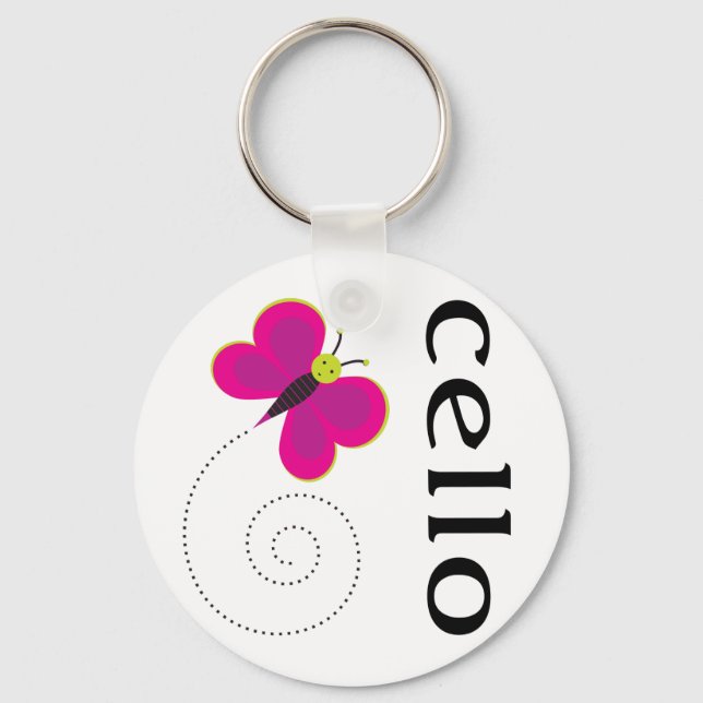 Porte-clés Cute Cello Butterfly Music Design (Recto)