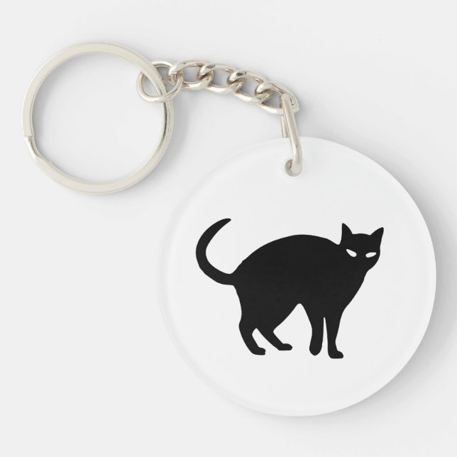 Porte-clés Cute Chat noir Halloween Porte - clé (Devant)