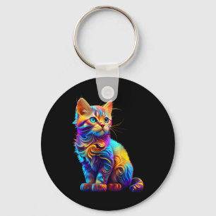 Porte-clés Cute Chat Pour Les Amateurs De Kitten Art Coloré K