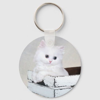 Porte-clés Cute chaton persan blanc