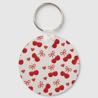 Porte-clés Cute Cherry and Heart Pattern Keychain