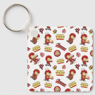 Porte-clés Cute Chibi Iron Man Motif Sans Couture - Super-hér