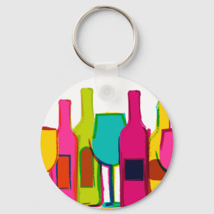 Porte-clés Cute colorful wine bottles pattern wine bag
