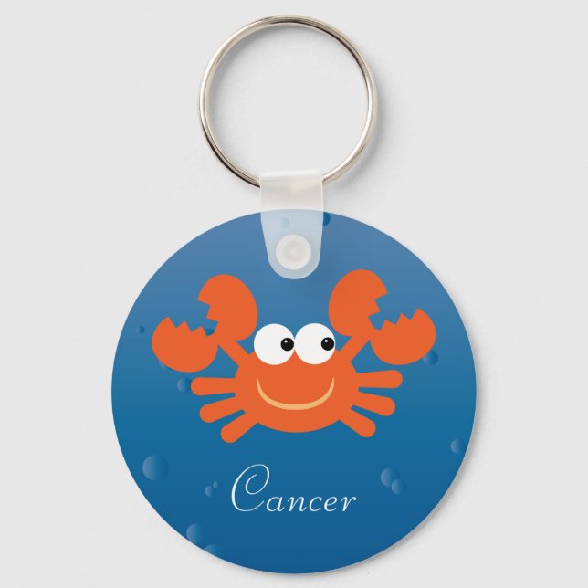 Porte-clés Cute Crab Cancer Zodiac Sign Custom (Recto)