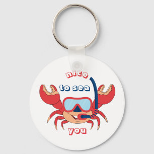 Porte-clés Cute Crab Snorkel Cartoon Nice To Sea You