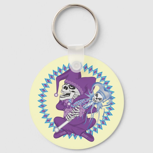Porte-clés Cute crâne Jester (Recto)