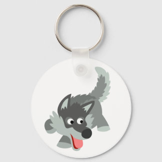 Porte-clés Cute Curious Cartoon Wolf Keychain