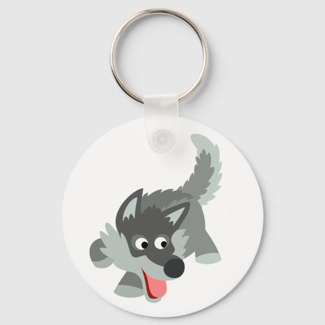 Porte-clés Cute Curious Cartoon Wolf Keychain (Recto)